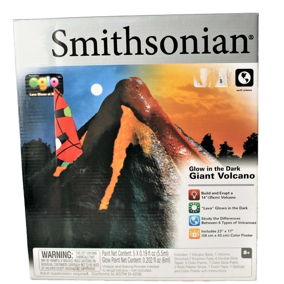 Smithsonian Glow In the Dark Giant Volcano Ages 8+ - Picture 1 of 1